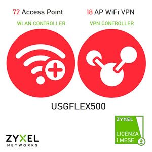 ZYXEL - ZYXEL (ESD-Licenza elettronica) iCard  Secure LIC-SAPC-ZZ2Y03F  incl.wirel.contr. 72AP di cui 18 VPN x USGFLEX500 2y(LIC-SAPC-ZZ2Y03F)